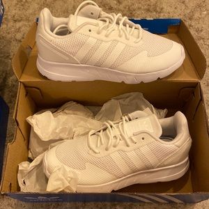 Kids adidas sneakers, size 1, never worn